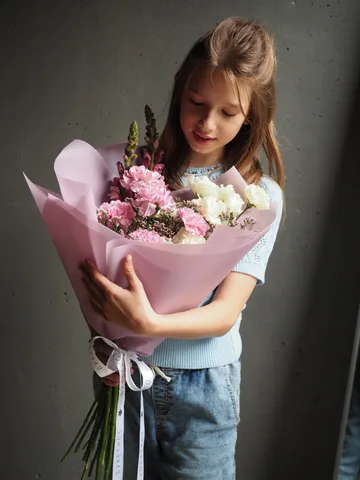 Букет "Нежный сентябрь" с лимониумом