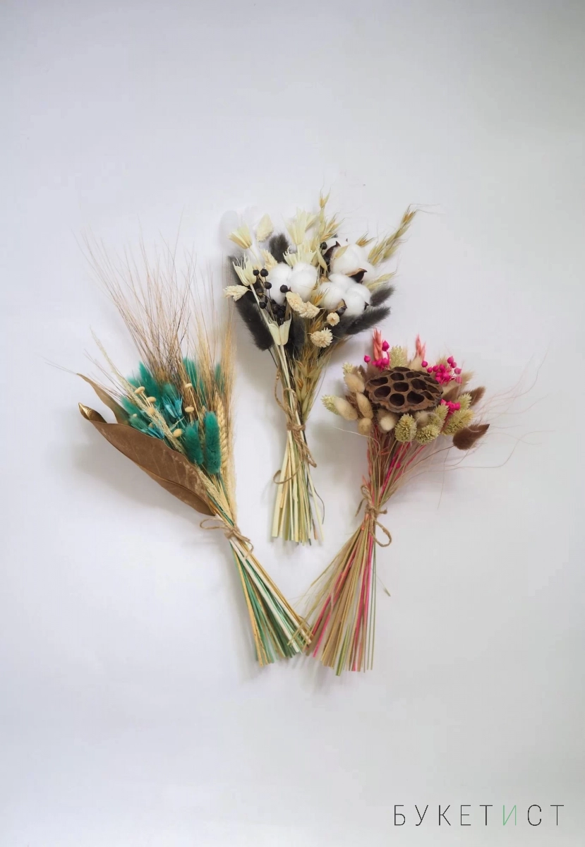 Подарочный набор для сборки букета из сухоцветов - Lotus