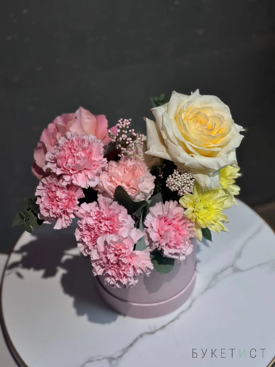 Композиция с нежными диантусами Композиция с нежными диантусами