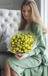 Букет желтых пионовидных тюльпанов 