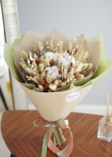 Авторский букет сухоцветов с хлопком и лавандой