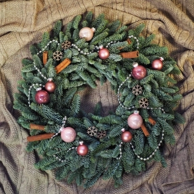 Набор "Сделай сам" для сборки новогоднего венка - Карамельный Латте