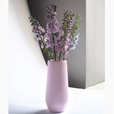 Рельефная керамическая ваза - розовый