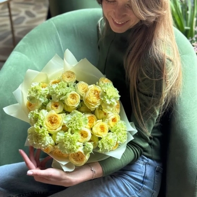 Дуо букет "Лимонный шелк"