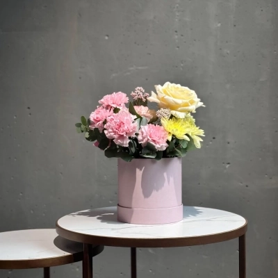 Композиция с нежными диантусами Композиция с нежными диантусами