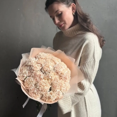 Нежный букет кремовых гвоздик Нежный букет кремовых гвоздик