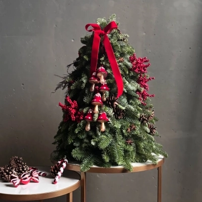 Новогодняя елочка из натуральной ели "Грибная" Новогодняя елочка из натуральной ели "Грибная"