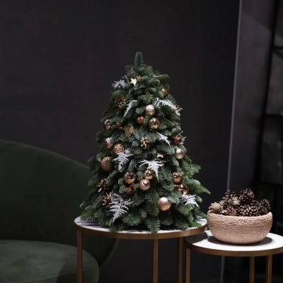 Дизайнерская елочка из натуральной хвои "Снежная"