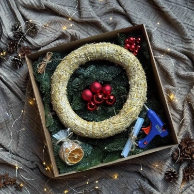 Набор "Сделай сам" для сборки новогоднего венка - Апельсиновый пирог