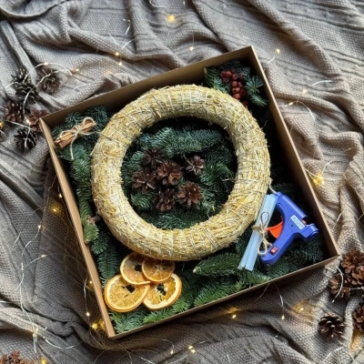 Набор "Сделай сам" для сборки новогоднего венка - Глинтвейн