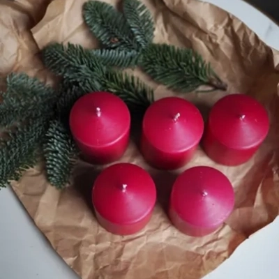 Набор низких виноградных свечей 5 шт Набор низких виноградных свечей 5 шт