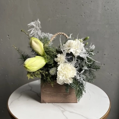 Композиция в ящике "Снежные ветра"