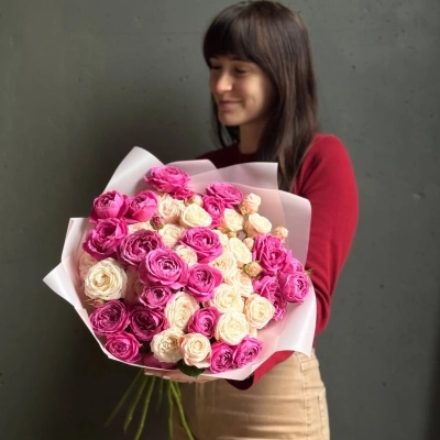 Букет нежно-розовых пионовидных роз Букет нежно-розовых пионовидных роз