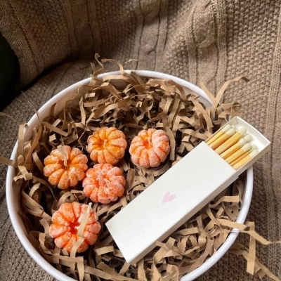 Подарочный набор с мини-свечками "Мандаринка"