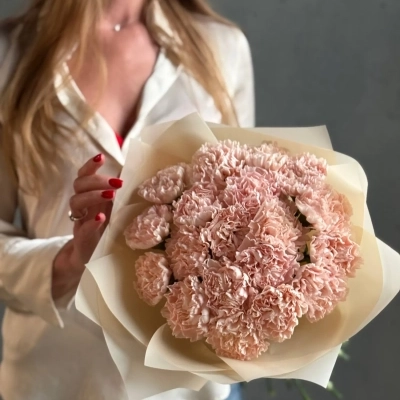 Нежный букет кремовых гвоздик Нежный букет кремовых гвоздик