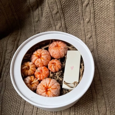 Подарочный набор со свечами ручной работы "Мандаринки"