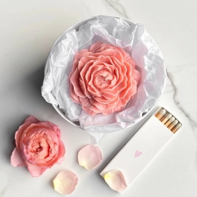 Подарочный набор со свечой ручной работы