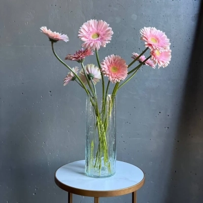 Стеклянная текстурная ваза