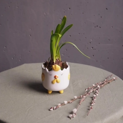 Кашпо "Цыпа" с нарциссами