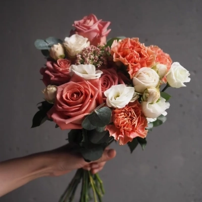 Букет невесты "Ключ от карамельного сердца"